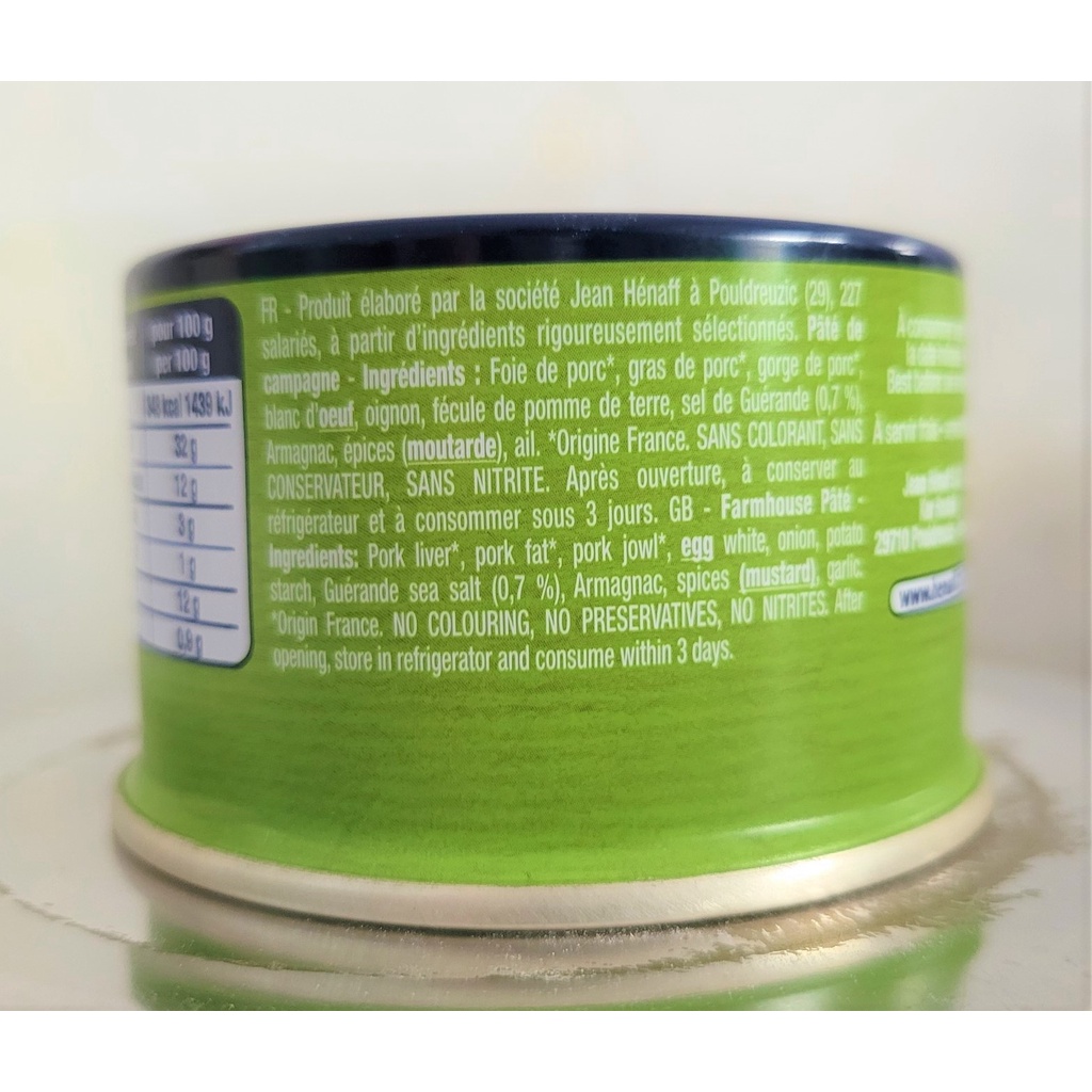 [Hộp XANH LÁ 130g] PA TÊ ĐỒNG QUÊ TRUYỀN THỐNG [France] HENAFF Farmhouse Pate