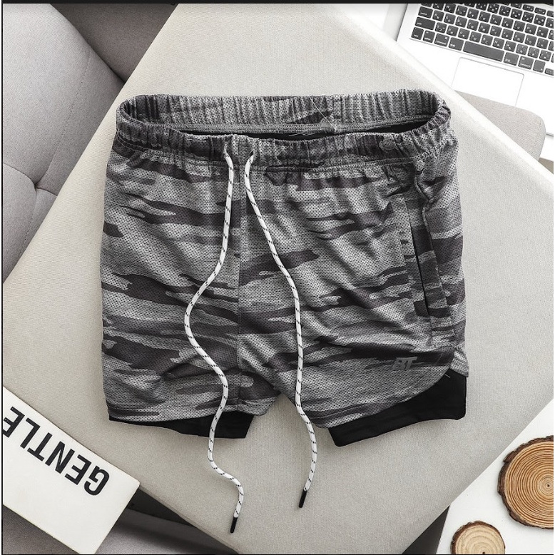 Quần short legging 2 lớp chạy bộ, tập gym dòng cao cấp 8725
