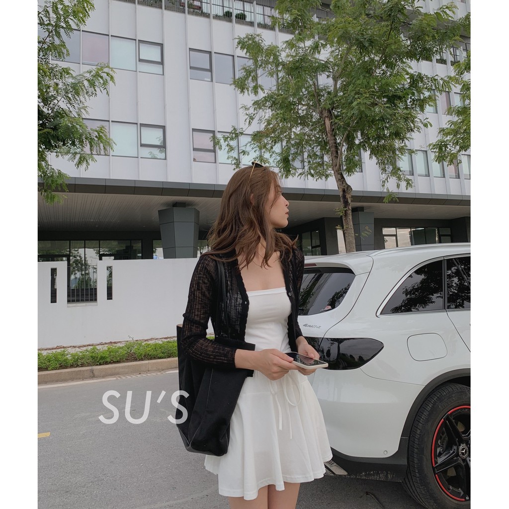 Áo cardigan mongtoghi trơn 1 cúc viền lượn A1842 SUSTORE