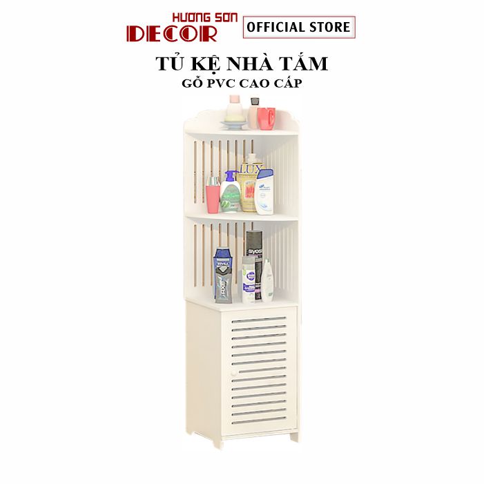 Tủ đầu giường nhà tắm phòng khách tam giác gỗ PVC cao cấp chống nước sang trọng tiện dụng