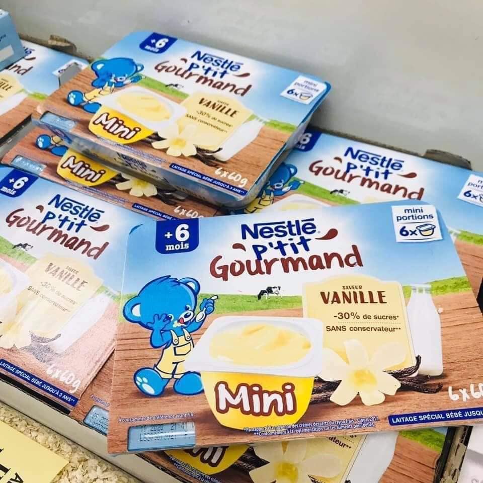 [CHÍNH HÃNG] Váng Sữa Nestlé P'tit Gourmand Hương Vani - Vỉ 6 Hộp x 60g