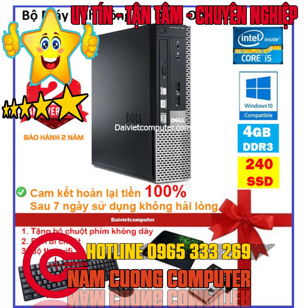 Case máy tính để bàn đồng bộ DEL CPU i5 2400 - RAM 4GB - SSD 240GB - SSD 120GB