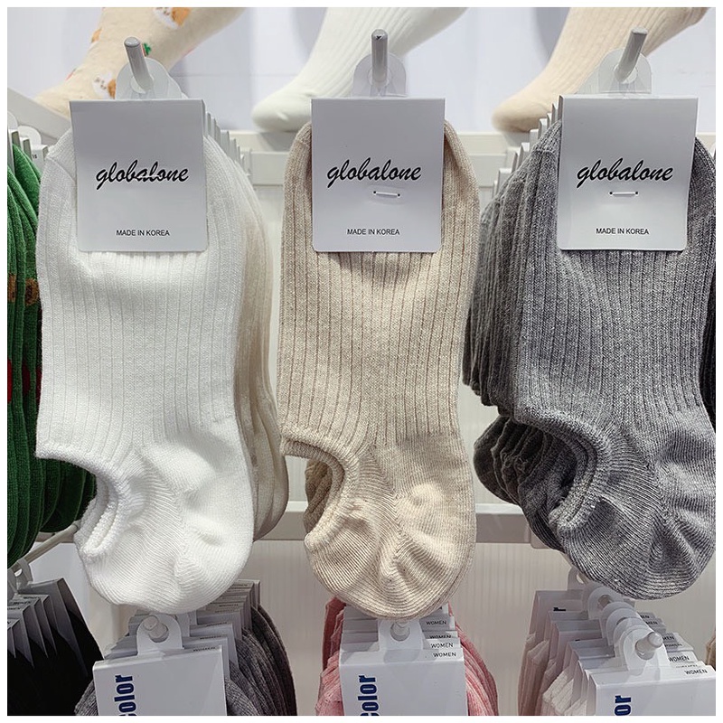 Tất nữ cổ ngắn cotton trơn
