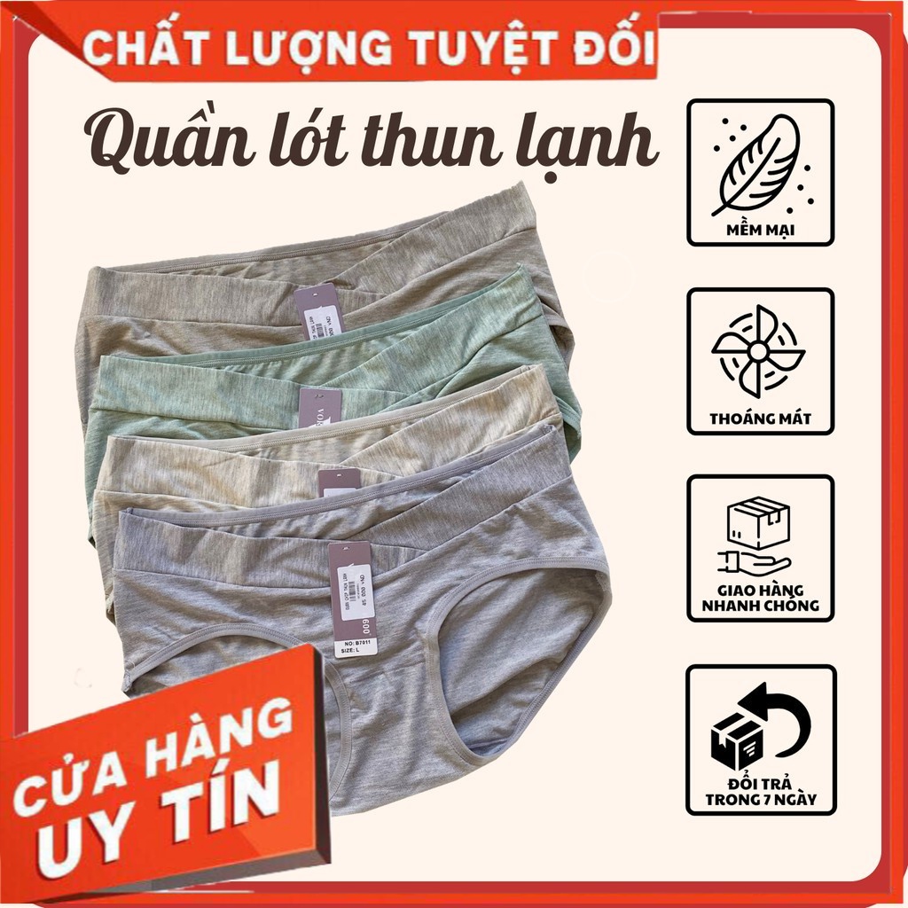 Quần lót bầu thun Cotton lạnh cạp chéo kháng khuẩn loại sịn