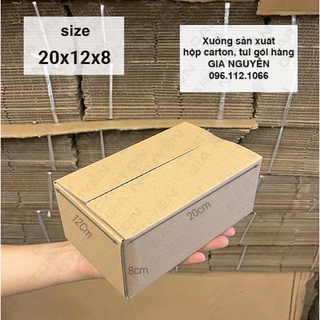 Combo 50 hộp bìa carton đóng hàng giá sỉ 20x12x8 - bao bì Gia Nguyễn