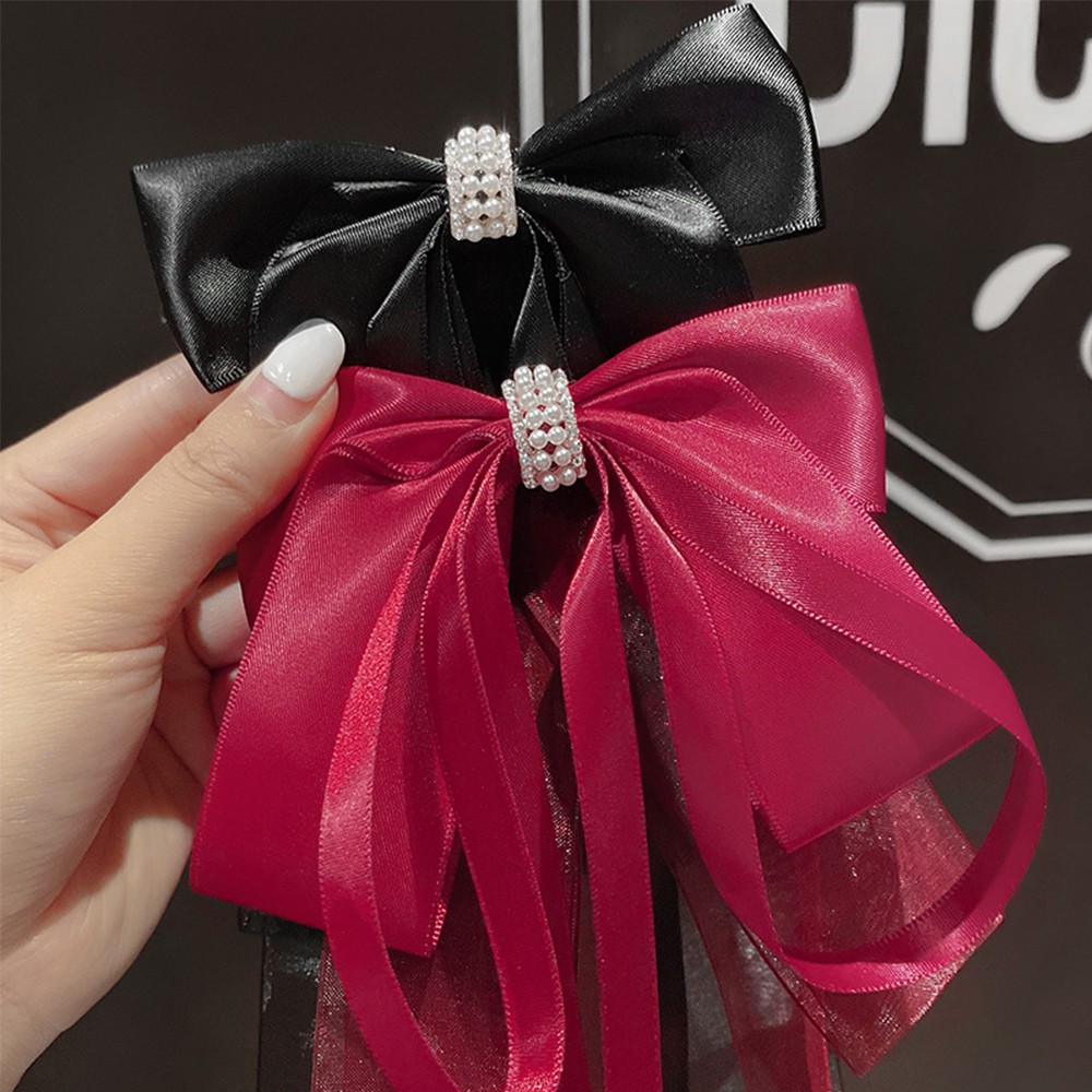 Kẹp Tóc Hình Nơ Đính Ngọc Trai Giả Thời Trang Cho Nữ