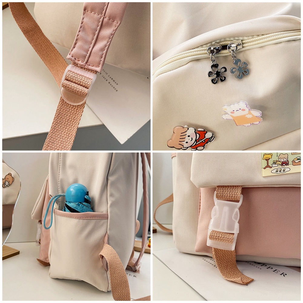 Balo Ulzzang Cao Cấp Với 2 Khóa To Nổi Bật Đựng Sách Vở Đi Học Đi Chơi Phong Cách Thời Trang Cho Học Sinh Sinh Viên