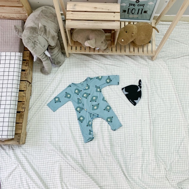 Bodysuit Bama Babi gấu xanh 100% cotton | BigBuy360 - bigbuy360.vn