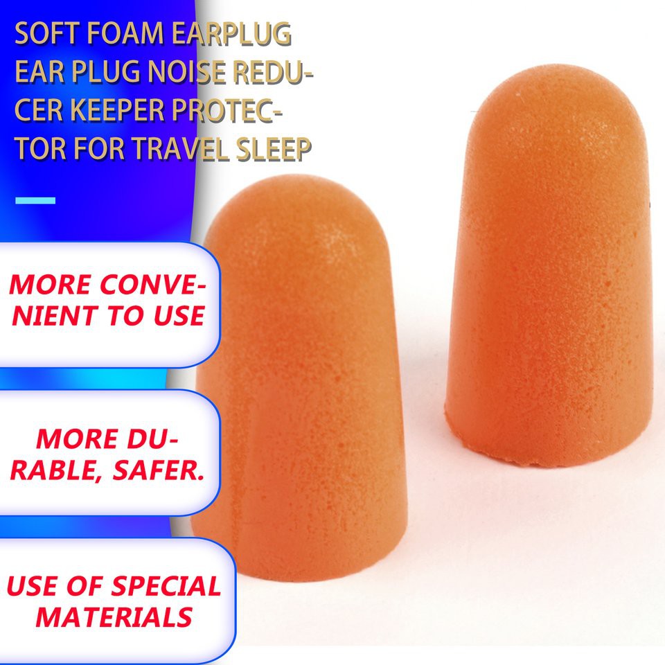 +DEY Soft Foam Earplug Ear Plug Noise Reducer Keeper Protector for Travel Sleep