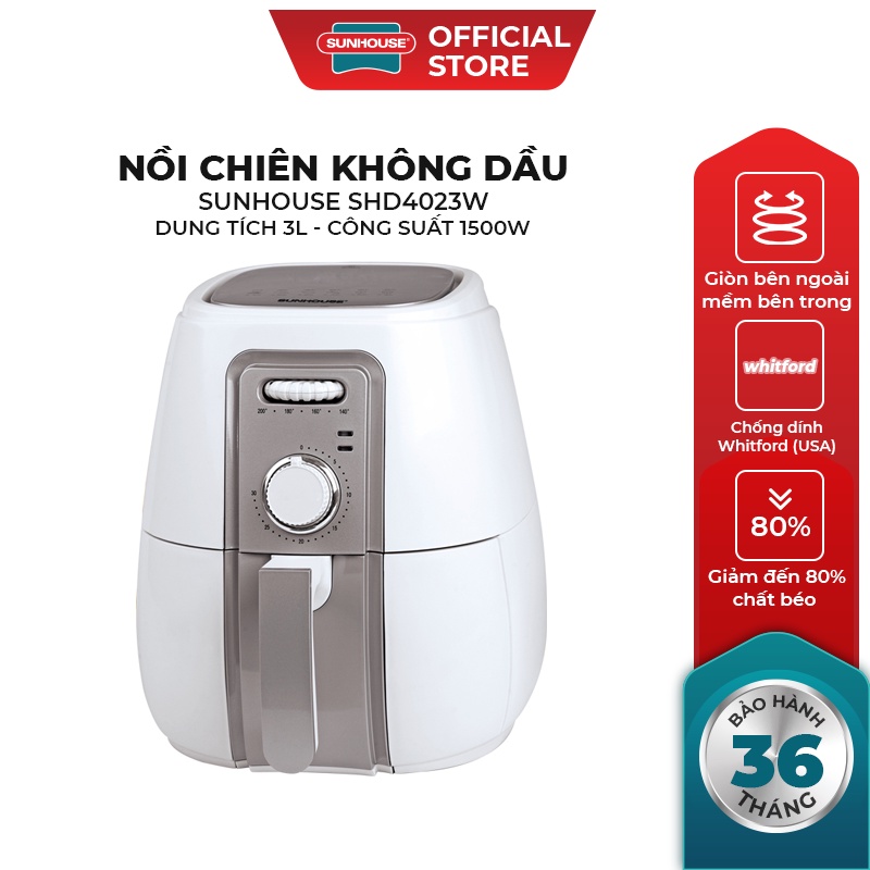 Nồi Chiên Không Dầu SUNHOUSE Dung Tích 3L SHD4023W