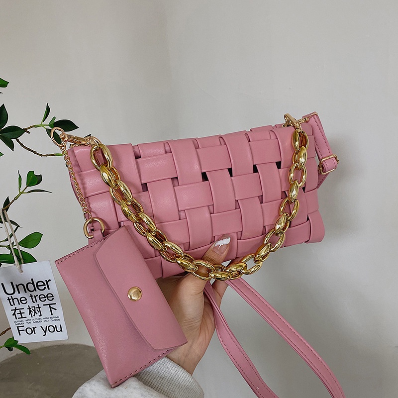 Túi Đeo Chéo Bện Dây One Piece Họa Tiết Kẻ Sọc Cho Nữ