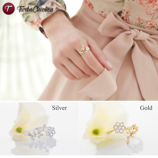 T⋄ Mini Adjustable Rings Flower Ring Mini Finger Women Rings Fashion Wedding Jewelry Gifts