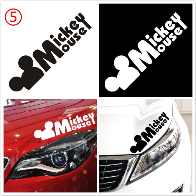Miếng Dán Trang Trí Gương Chiếu Hậu Xe Hơi / Mô Tô Hình Mickey Minnie Dễ Thương