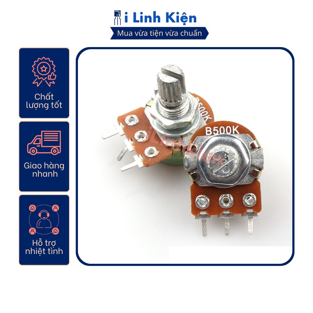 Chiết Áp Đơn 500K Wh148 - B500K 15Mm Chất Lượng Tốt