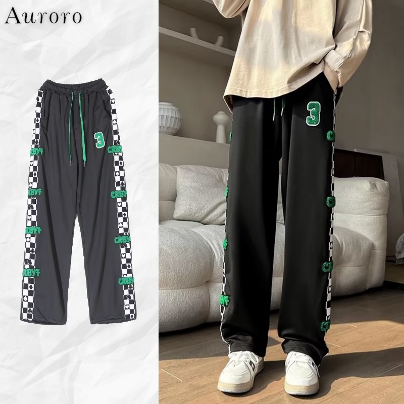 quần ống suông sọc thời trang quần thể thao nam dài unisex from rộng quần jogger bông phong cách Hàn Quốc quần jogger nam ống rộng