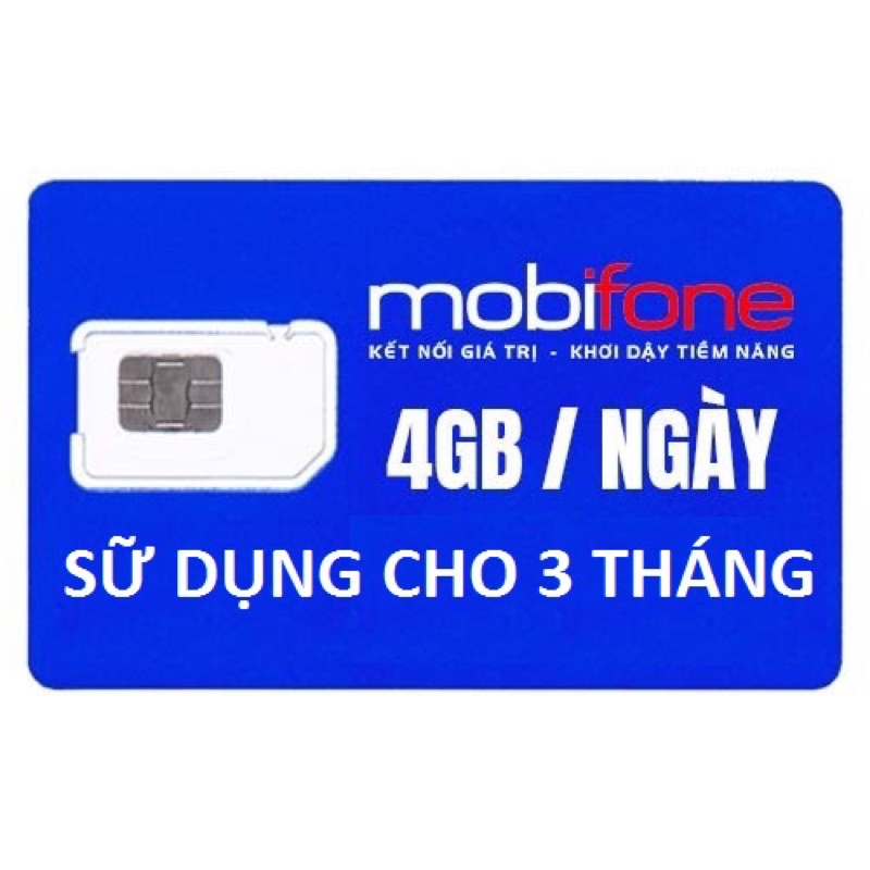 Sim mobi data 4GB/ngày x 3 tháng