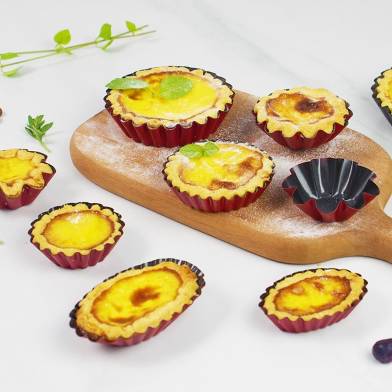 Khuôn Làm Bánh Tart Trứng Bằng Thép Carbon Không Dính Tiện Dụng Cho Nhà Bếp