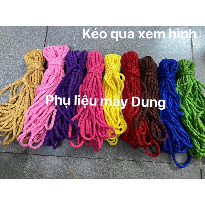 dây rút balo, quần áo: 1 bó 8-9m