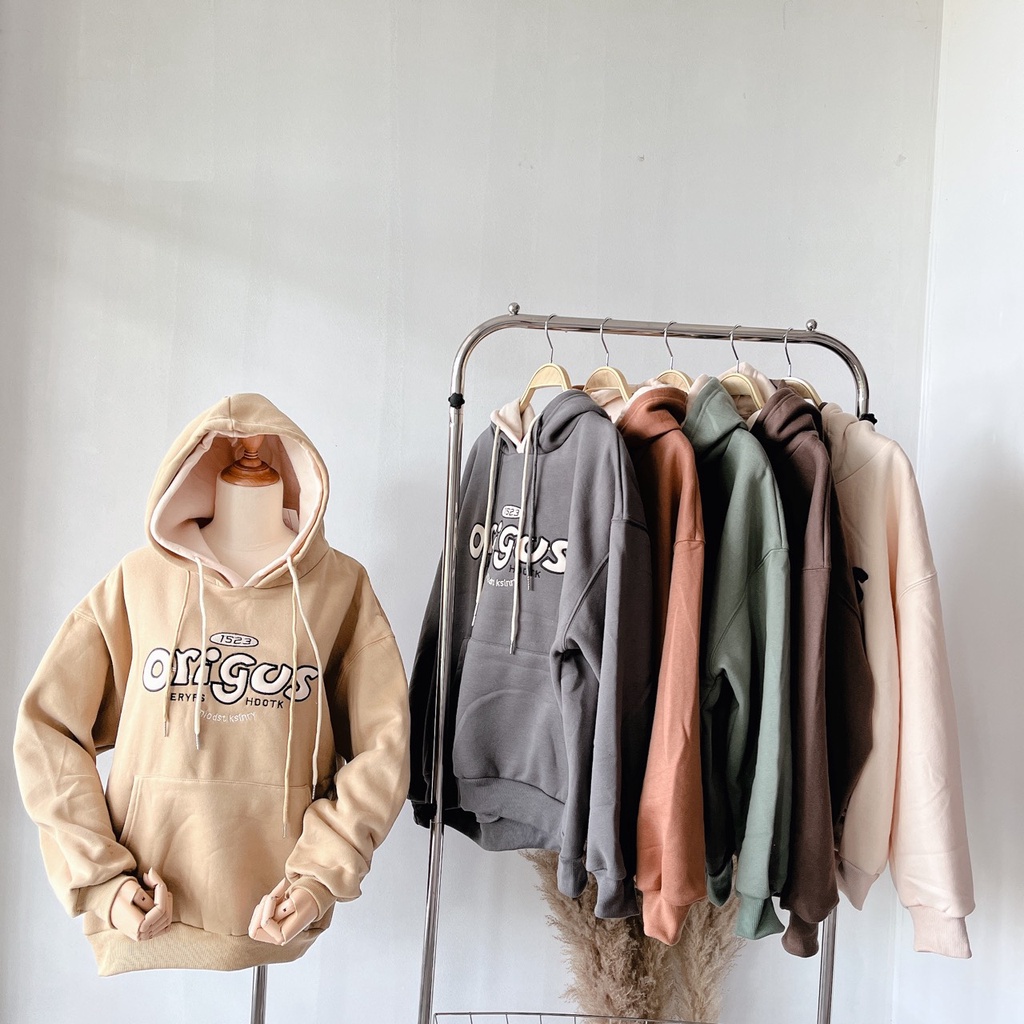 Áo Khoác Hoodie  Có Mũ Chữ Thêu ORIGOS Tay Dài Kiểu  | Smide Clothing