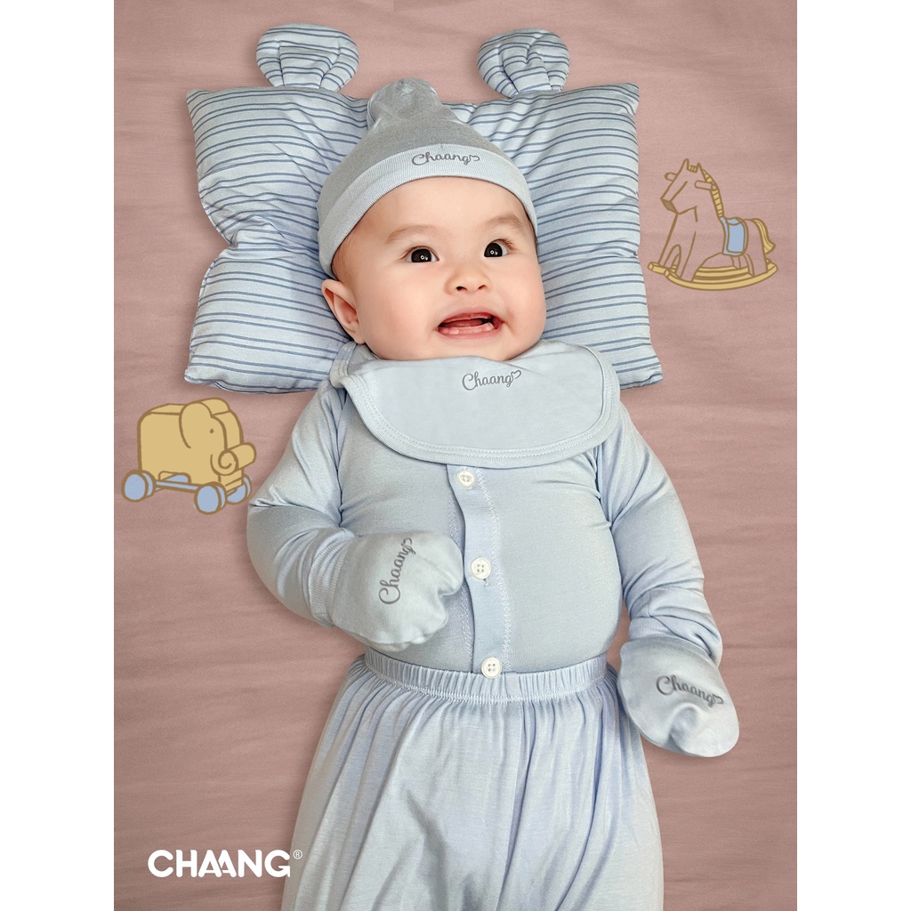 Set 2 mũ thắt sơ sinh cotton mềm mại họa tiết Tigger Chaang