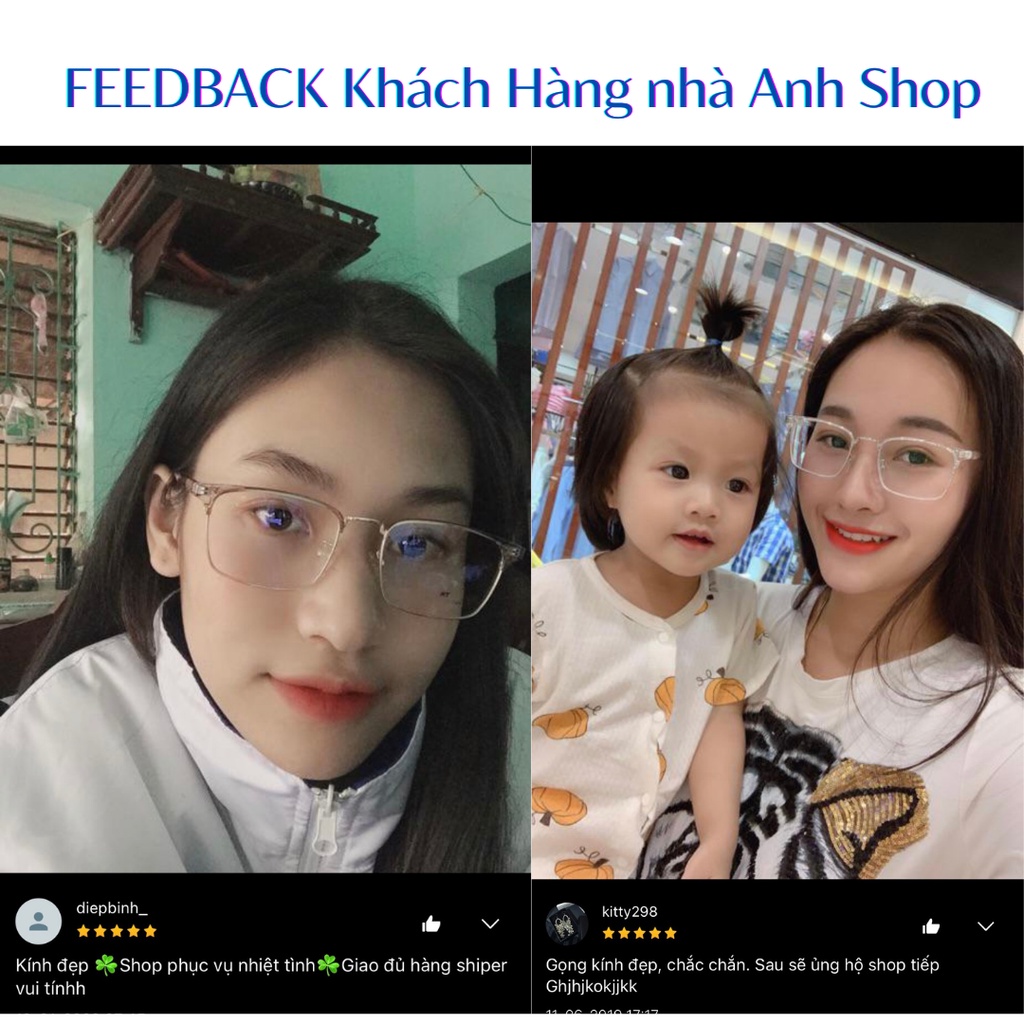 Kính vuông thời trang nam nữ chất liệu khung kính kim loại kết hợp gọng kính nhựa dẻo bền đẹp phụ kiện  2723
