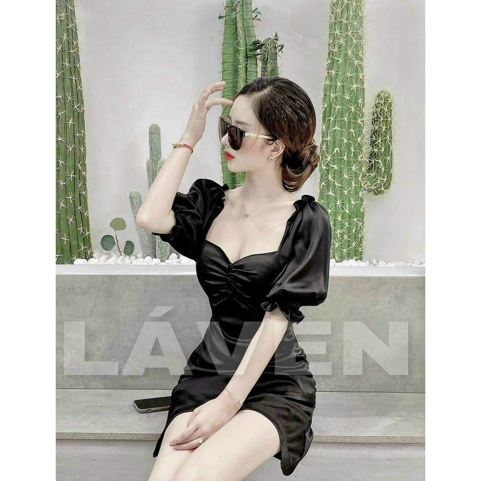 Đầm Trắng Dự Tiệc Sang Trọng, Đầm Cổ Vuông Tay Phồng Thiết Kế Dáng Ôm Tôn Dáng Cho Nàng Thời Trang Nữ Xm Minh Phúc