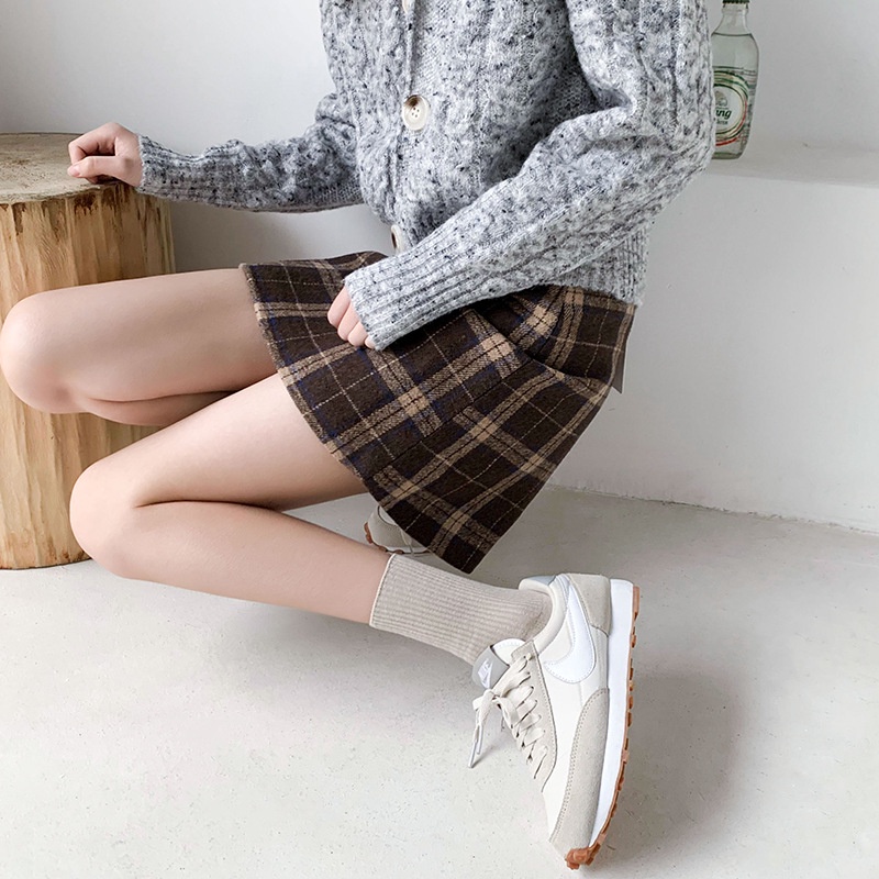Tất cotton cổ cao sọc gân màu trơn co giãn phong cách Ulzzang Hàn Quốc cho nam và nữ