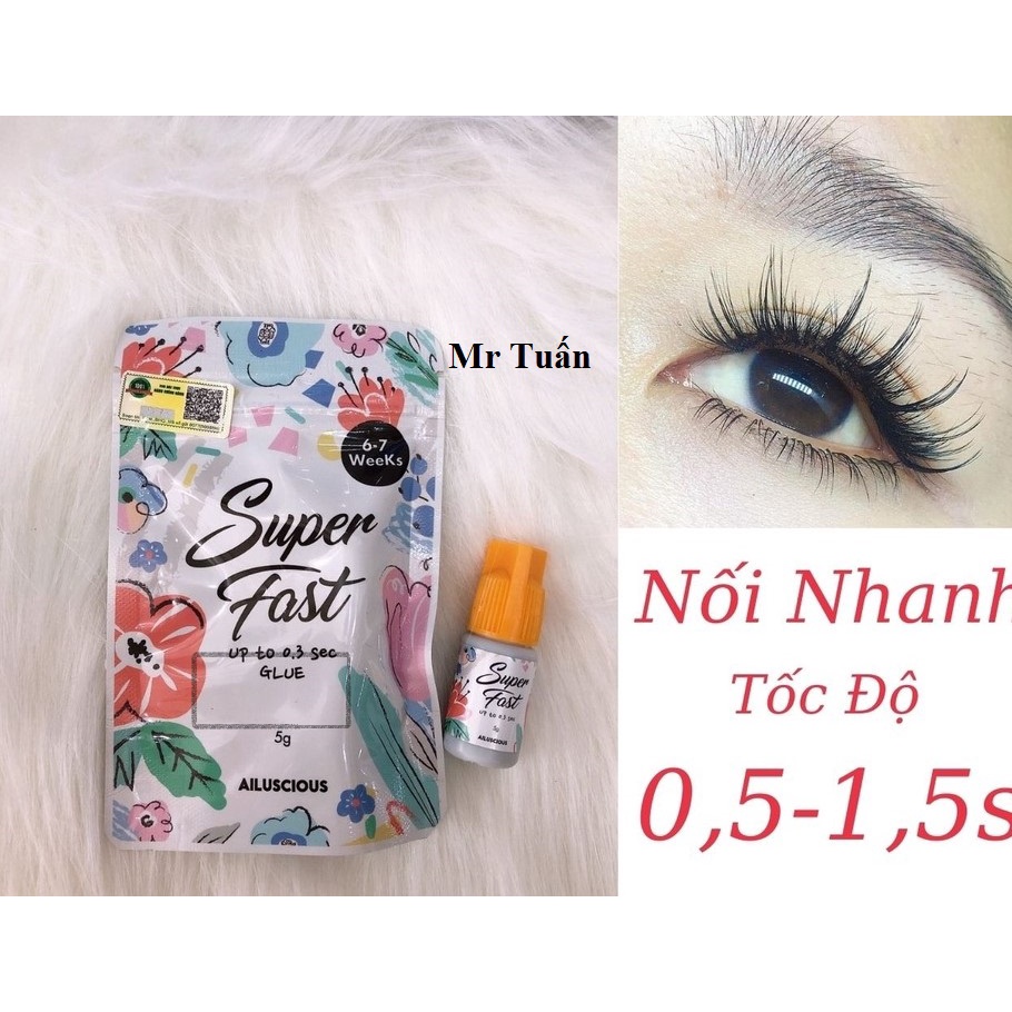 Keo nối mi Hàn Quốc Super Fast khô nhanh 0.03-1.5s_5ml - siêu bền - ít cay- tạo fan - dụng cụ nối mi - Mr Tuấn