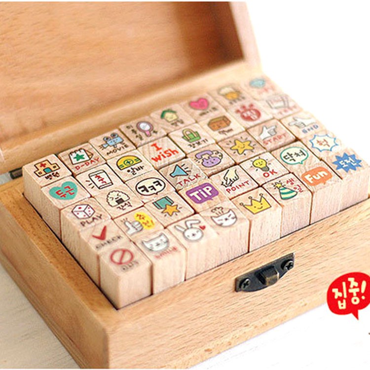 Bộ con dấu gỗ trang trí hình Thỏ Toto Ver 2