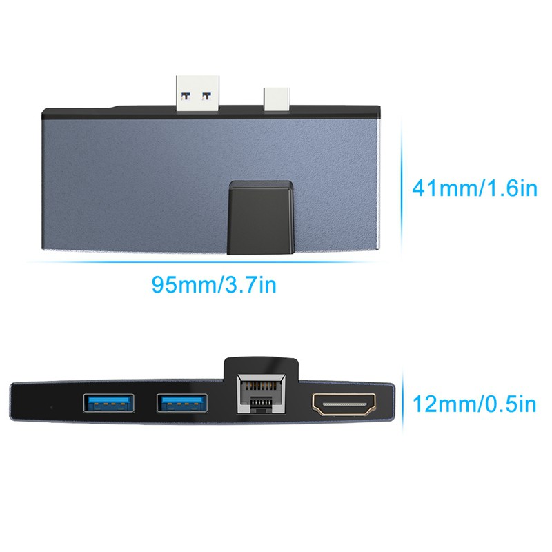 Đầu Đọc Thẻ Nhớ Usb 3.0 4k Hdmi Rj45 100mbps Cho Máy Tính Bảng Surface Pro 4 / 5 / 6