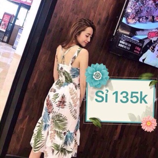 Đầm maxi lá