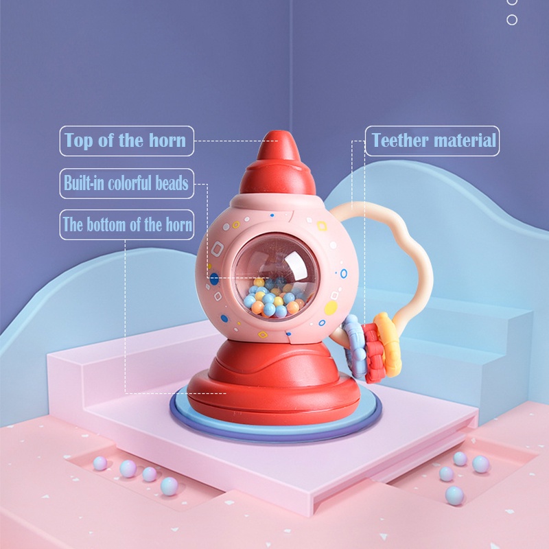 Đồ chơi lục lạc nhiều màu sắc hình chiếc loa/đàn guitar/búa cát nhiều màu sắc