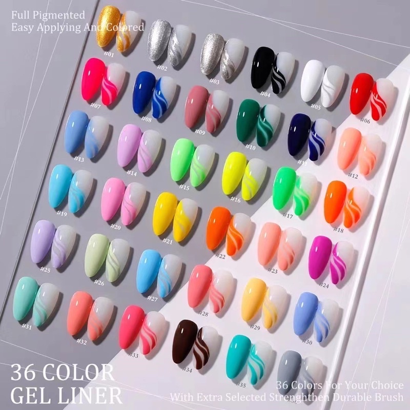 sơn gel cọ nét vendeeni set 36 màu siêu đặc