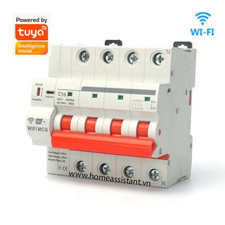 Aptomat Wifi Tuya Điều Khiển Bảo Vệ Điện Áp 3 Pha 63A SM4-63 (Smart Life)