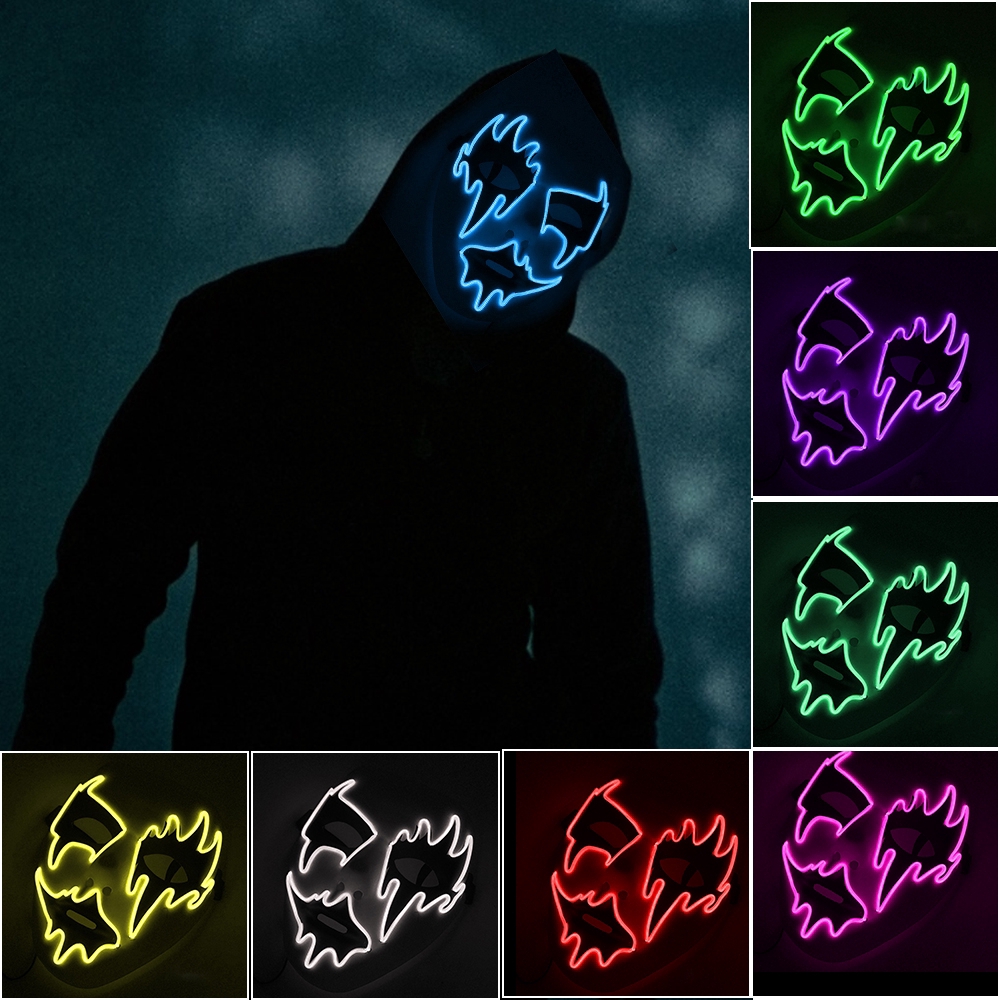 Hot Halloween Carnival Glowing Line Cold Light LED Glowing Mask Party Fancy Dress Party Decorative Mask ICEBEAR | BigBuy360 - bigbuy360.vn
