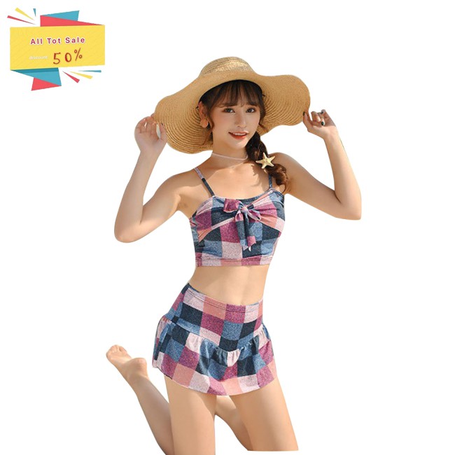 Set Đồ Tắm 2 Mảnh Họa Tiết Ca Rô Quyến Rũ Dành Cho Nữ | BigBuy360 - bigbuy360.vn