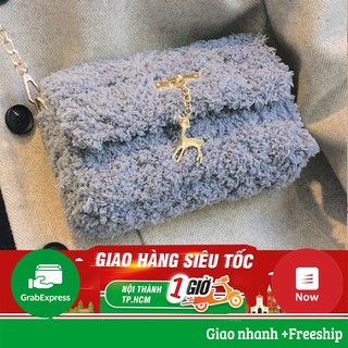 Túi Xách Handmade Dệt Tay Xám San Hô
