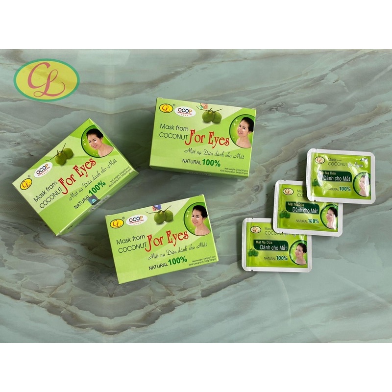 Combo 3 hộp (120 miếng) mặt nạ mắt dừa Cửu Long sáng da giảm thâm quầng bọng mắt