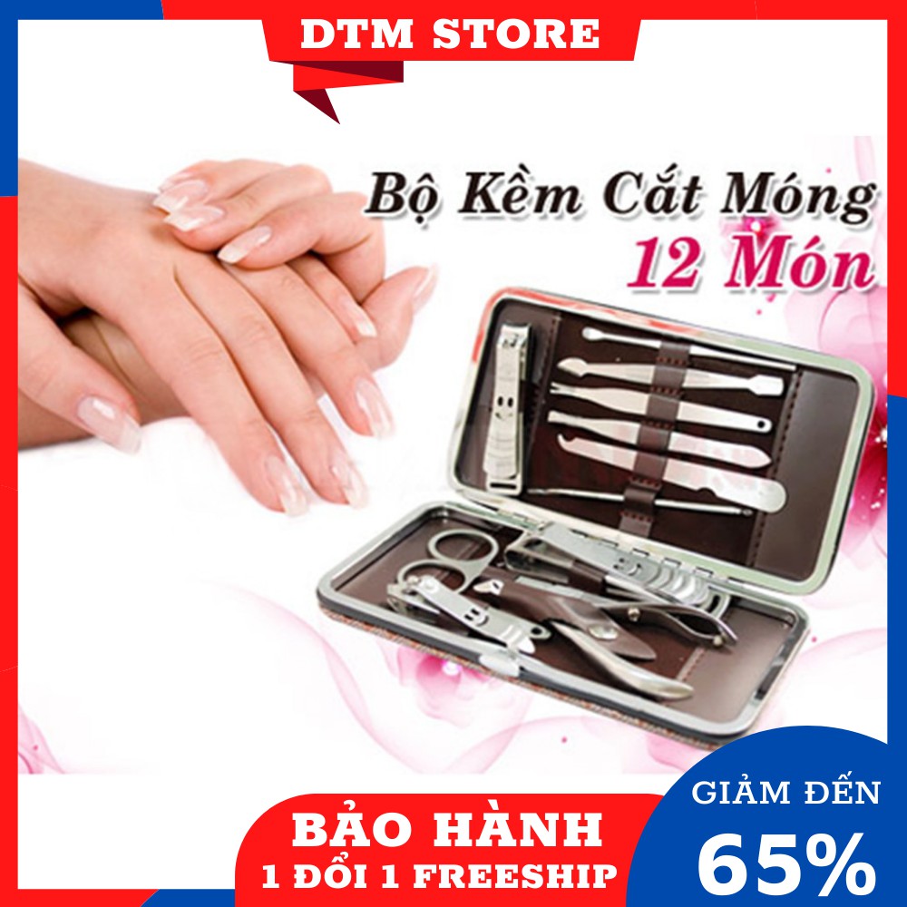 Bộ bấm móng tay 12 món DTM, dụng cụ bấm móng tay, kiềm cắt móng cao cấp bằng thép không gỉ kèm hộp - DTM Store