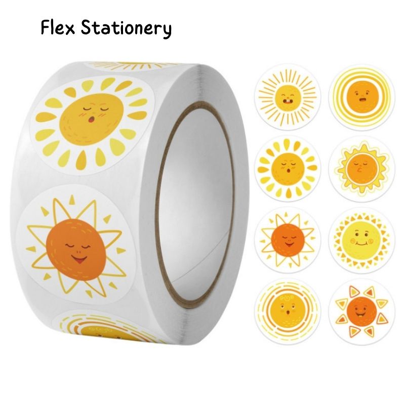 CUỘN SET 500 NHÃN DÁN, STICKER HỌA TIẾT VINTAGE, HÌNH DÁNG HOẠT HÌNH NGỘ NGHĨNH, DỄ THƯƠNG