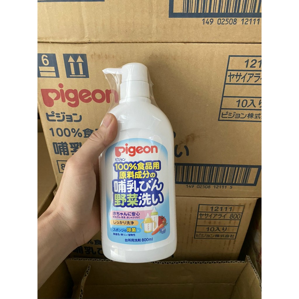 Nước rửa bình sữa Pigeon nội địa Nhật dạng chai 800ml