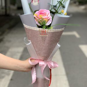 Hoa lụa 🌸FREESHIP🌸 BÓ HOA HỒNG H&H FLOWER (Ảnh thật shop chụp )