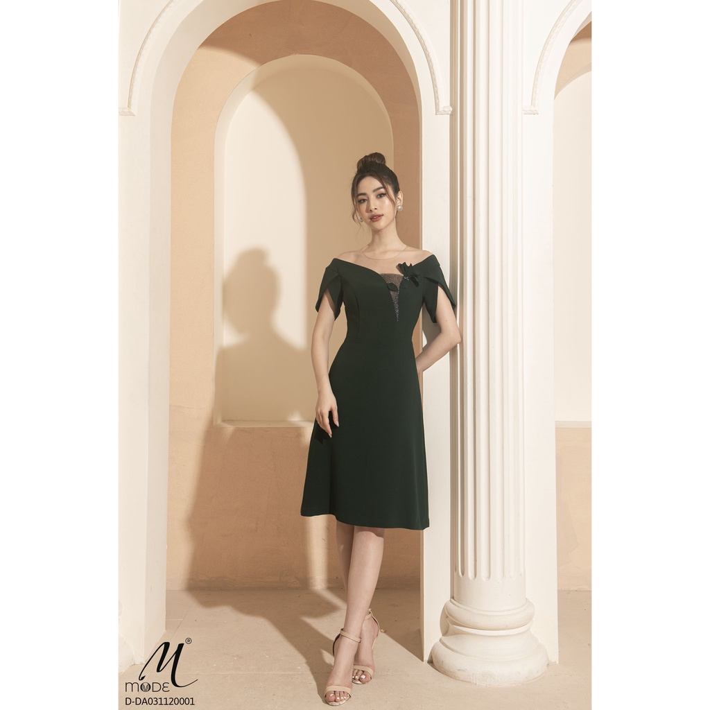 Đầm dáng A, trễ vai MMOutfit D-DA031120001