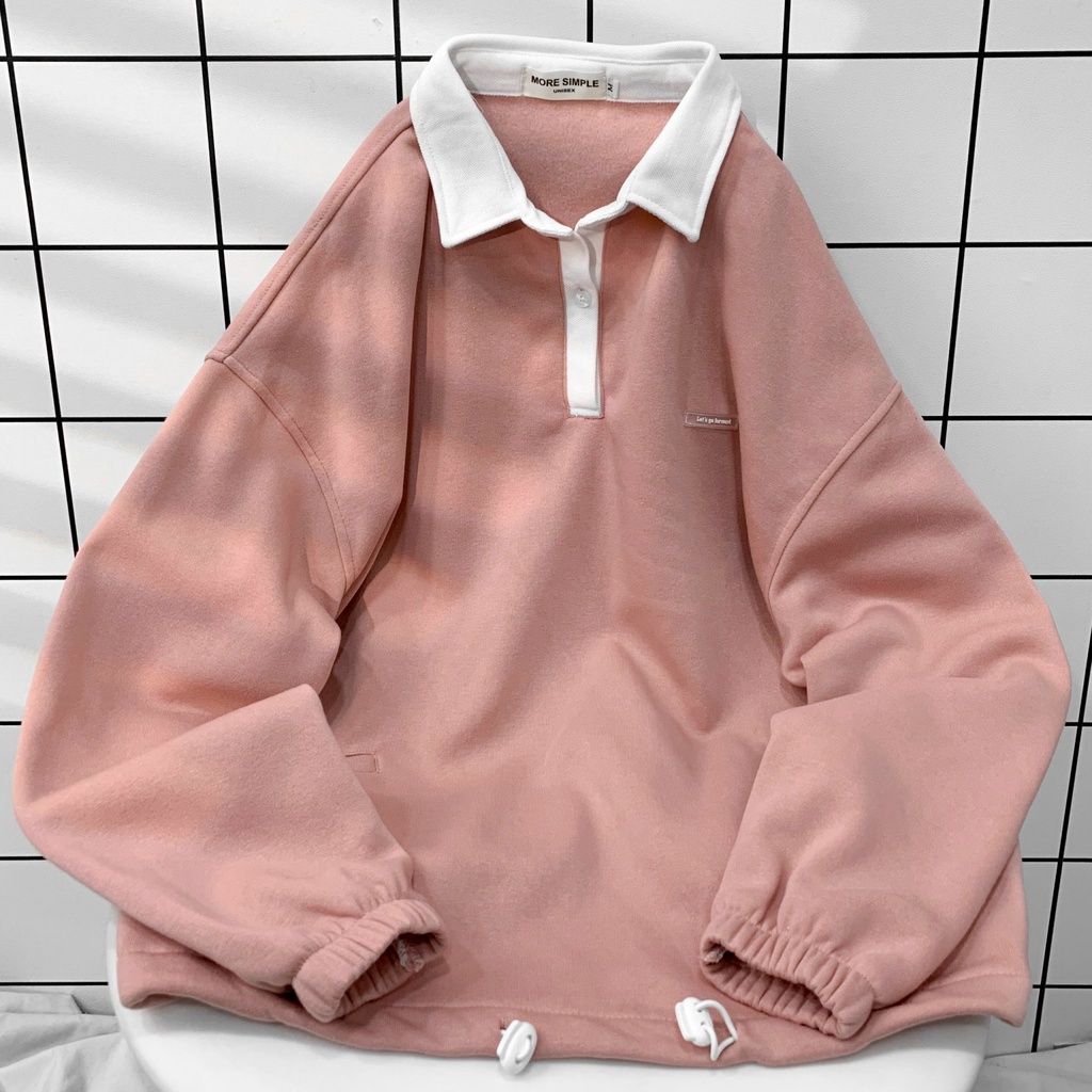 Áo Sweater POLO TAG Nam Nữ Unisex Form Rộng Vải Nỉ Bông dày dặn Phong Cách Ulzzang