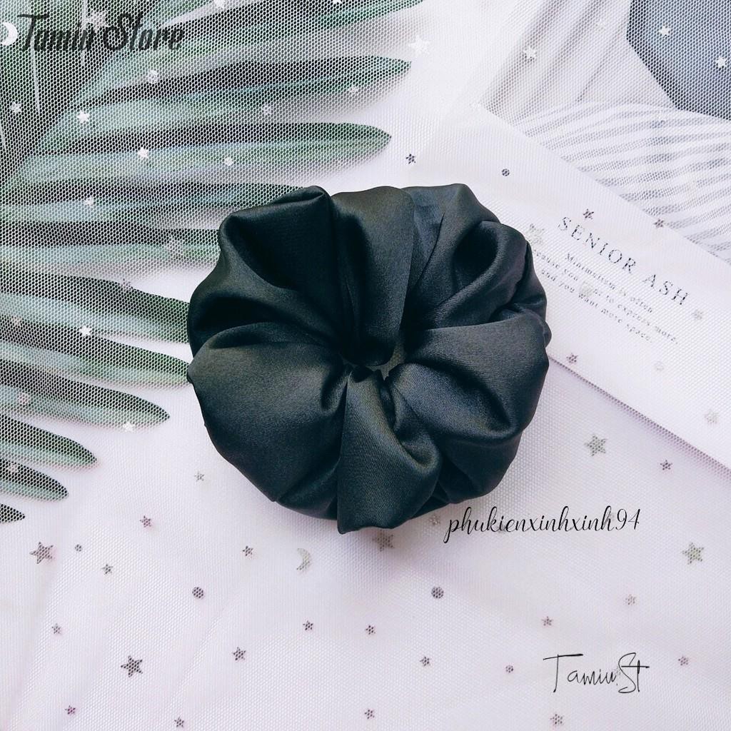 Cột tóc vải lụa bóng scrunchies size lớn 12cm