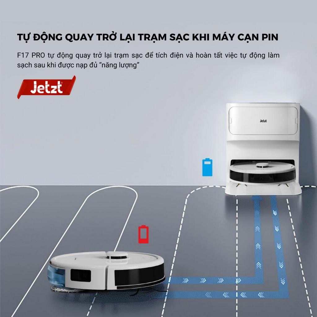 Robot lau sàn hút bụi tự làm sạch JETZT F17 PRO - Điều khiển giọng nói thông qua app
