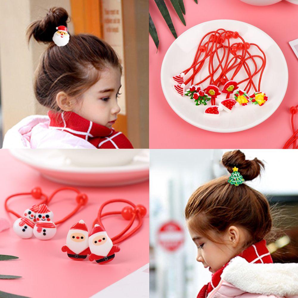 ROSE Dây Buộc Tóc Cao Su Co Giãn Hình Ông Già Noel Cho Bé