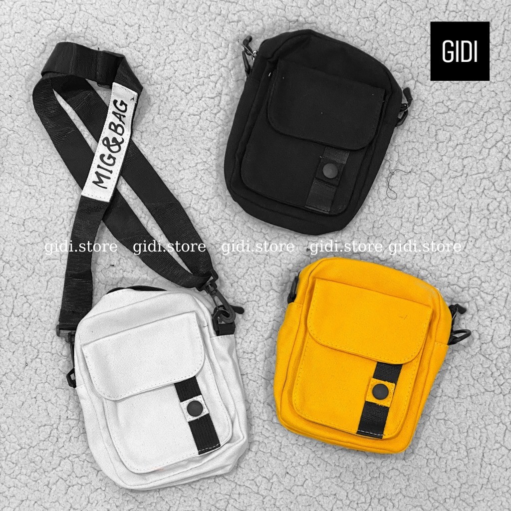 Túi đeo chéo mini Bag Nam Nữ Unisex - vải canvas dày dặn, giá rẻ - phong cách Hàn Quốc