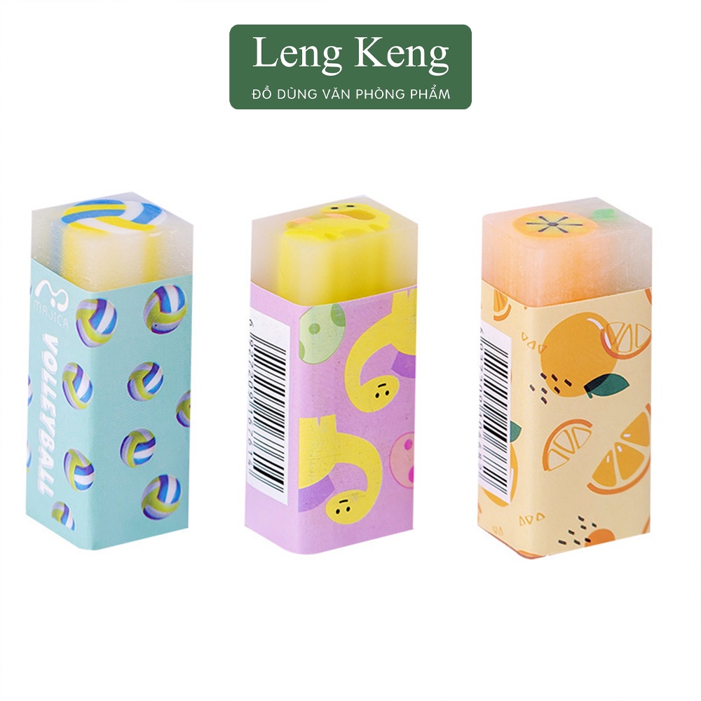 Tẩy bút chì văn phòng phẩm Leng Keng gôm tẩy mềm 2B có hương thơm T04