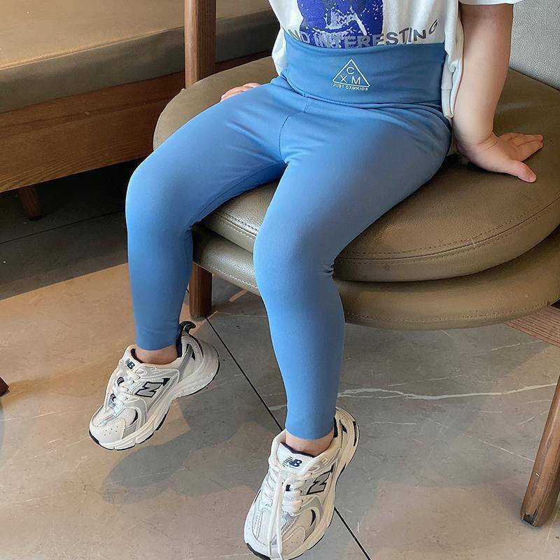 [Hàng Có Sẵn] Quần Legging Dài Đến Mắt Cá Chân Bằng Cotton Màu Trơn In Hình Búp Bê Cá Mập Phong Cách Phương Tây Thời Trang Mùa Thu Cho Bé Gái